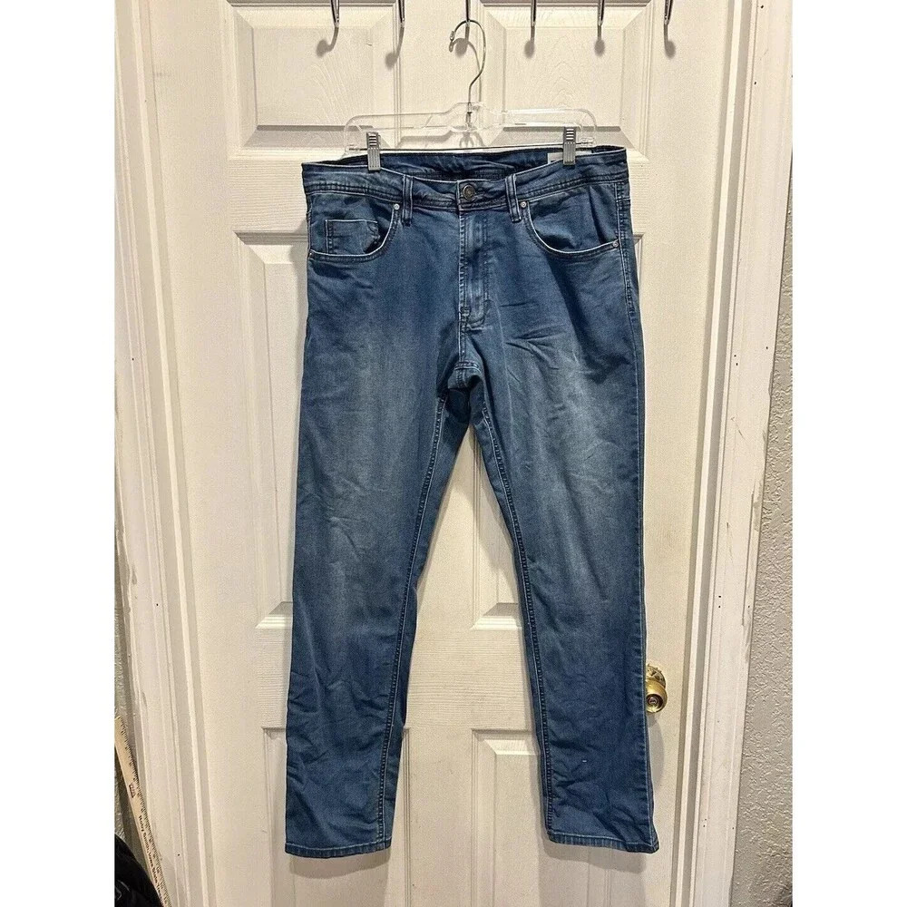 Buffalo David Bitton Jeans 34x32 Blue Axel Slim Straight‎ Stretch Medium Wash